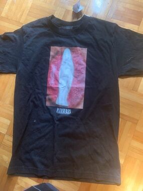 Pleasures Black Short Sleeve Graphic T-Shirt - Black/Red